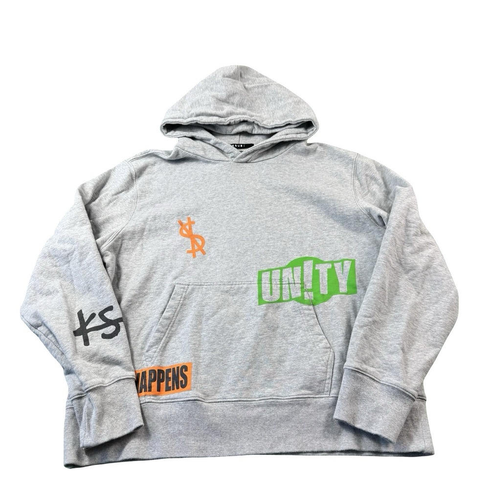 Ksubi Gray Unity Graphic Cotton Pullover Mens Hoodie Size Medium M